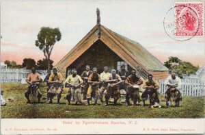 Haka by Ngatiwhakane Maories NZ New Zealand w 1909 Stamp Postcard G25