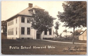 1914 Howard Ohio Public School RPPC Postcard - Gambier Postmark