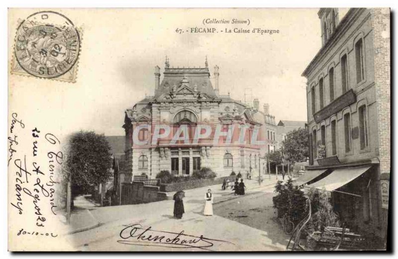 Old Postcard Bank Caisse d & # 39Epargne Fecamp