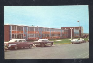TUPELO MISSISSIPPI HIGH SCHOOL OLD CARS 1957 CHEVY BEL AIR VINTAGE POSTCARD