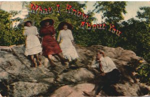 VINTAGE POSTCARD WHAT I KNOW ABOUT YOU - ADULT HUMOR ROMANCE MAILED DETROIT 1914