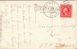 Postcard MI Quincy Cottages Along Cedar Point Marble Lake 1918 S15
