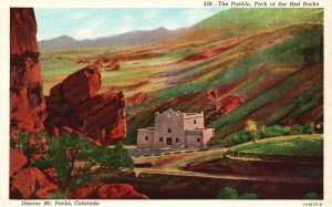 Vintage Postcard 1930's Pueblo Park of the Red Rocks Denver Mt. Parks Colorado