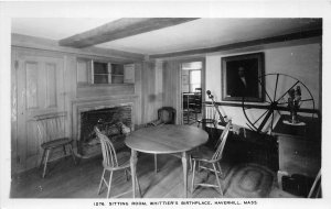 Haverhill Massachusetts 1930s RPPC Real Photo Postcard Whittier's Sitting Room