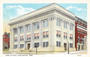 J49/ Burlington Iowa Postcard c1910 New City Hall Building 196