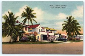 Postcard FL Coral Gables Chinese Village Vintage Linen R16