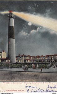 Absecon LIGHTHOUSE at night , ATLANTIC CITY , New Jersey , 1906