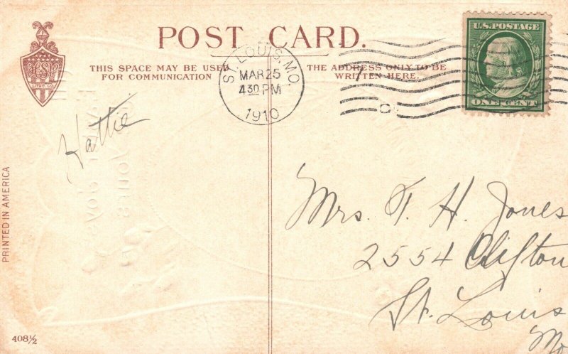 Vintage Postcard 1910 Easter Greetings All Easter Joys be Yours