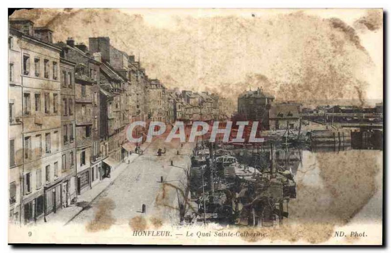 Postcard Old Honfleur Quai Sainte Catherine