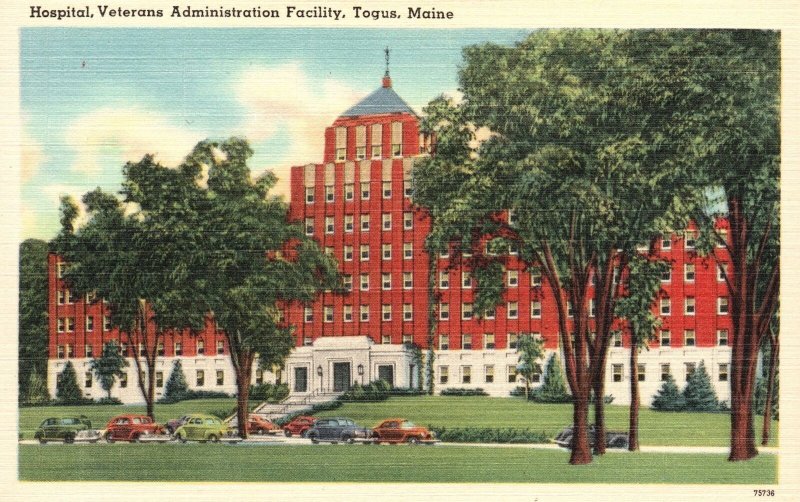 Vintage Postcard Hospital Building Veterans Administration Facility Togus Maine