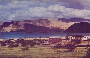 Postcard 1940s Nevada Boulder City Trailer Park Lake Mead Roberts 23-13842