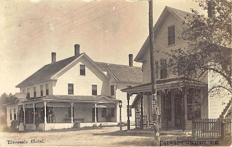 Passadumkeag ME Store and Riverside Hotel Real Photo RPPC Postcard