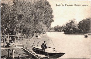 Argentina Buenos Aires Lago de Palermo Vintage Postcard C066