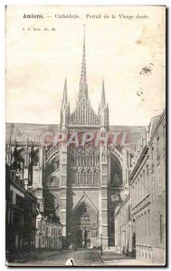 Old Postcard Amiens Portal of the Virgin Doree