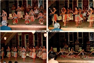 Maori cultural group, Rotorua, New Zealand, Poi Dance, Action Song, Hy Postcard