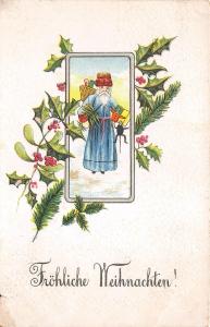 BG8964 santa claus gifts mistletoe ir branch weihnachten christmas  germany