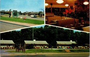 Vtg Brer Rabbit Motel Dining Room Sign Dublin Georgia GA Roadside Linen Postcard