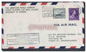 Letter Belgium 1st flight Brussels Prague Vienna June 16, 1946