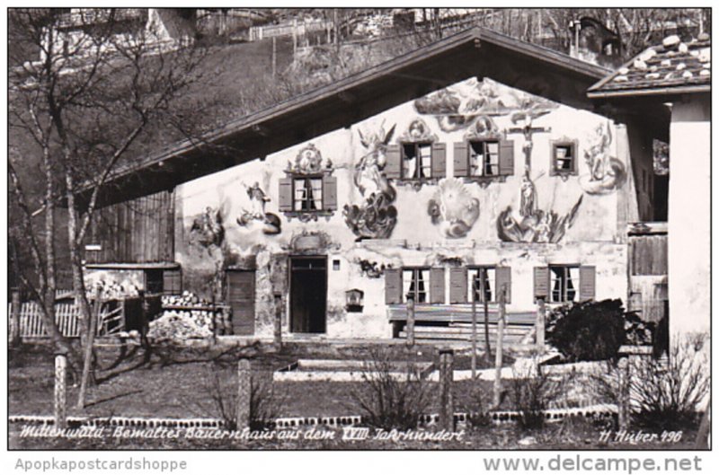 Germany Mittenwald Bemaltes Bauernhaus aus dem XVIII Jahrhundert Real Photo