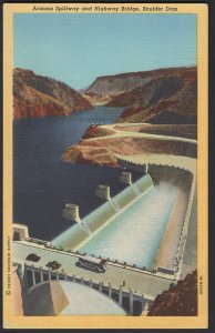 Nevada Boulder Dam Arizona Spillway and Highway Bridge Concrete-Lined ~ Linen