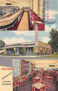 Rawlins Wyoming Adams Restaurant Multi-View Card Vintage Postcard U1690