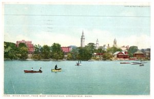 RIver Front From West Springfield Massachusetts Postcard Posted 1919