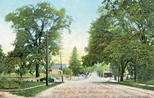 Postcard Antique View of Washington Street,  Woodcock Cemetery , N. Attleboro,MA