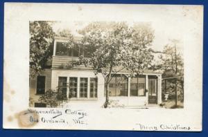 Old Orchard Beach Maine me schenectady Cottage xmas real photo postcard RPPC