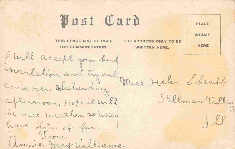 High School Building Freeport Illinois 1910c postcard