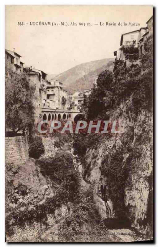 Old Postcard Luceram Ravine of Morga