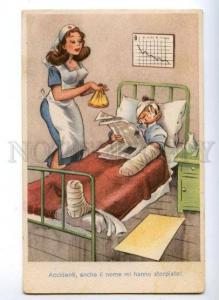 3149502 COMIC PIN-UP Hospital RED CROSS vintage PC