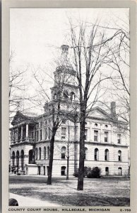 County Court House, Hillsdale MI c1946 Vintage Postcard S64