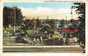 MINIATURE GOLF COURSE GENEVA ON THE LAKE OHIO POSTCARD 1937
