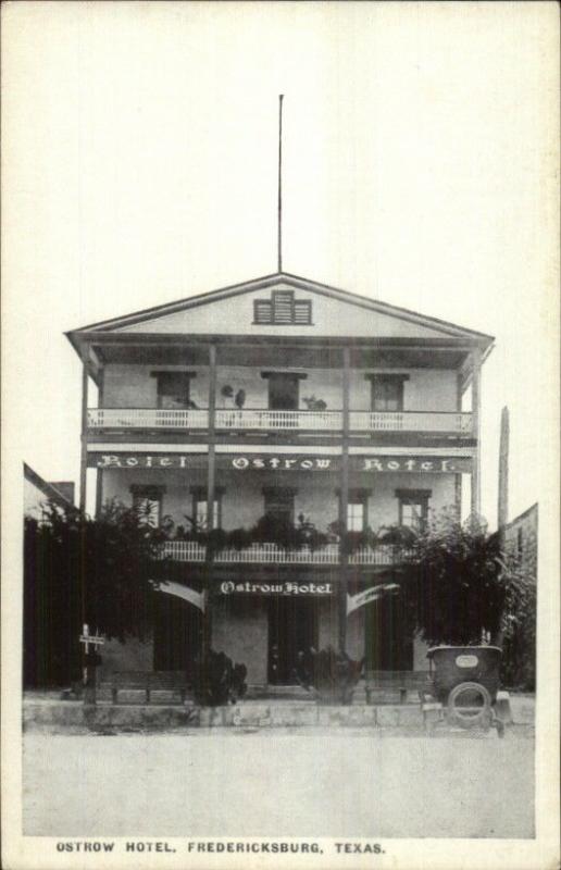 Fredericksburg TX Ostrow Hotel c1920s Postcard