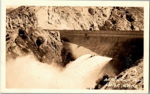 RPPC View of Arrow Rock Dam, Boise ID Vintage Postcard G16