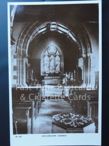 Old RPPC - Sussex: Hollington Church - showing Font
