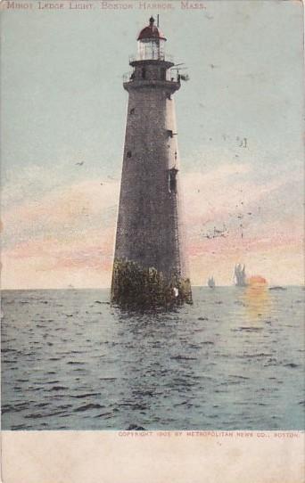 Minot Ledge Lighthouse Boston Harbor Massachusetts 1907