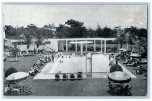 Santo Domingo Dominican Republic Postcard Swimming Pool Hotel Jaragua c1940's