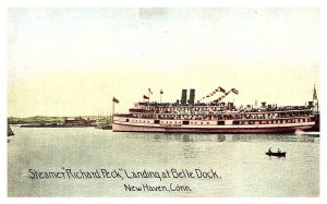 Connecticut  New Haven Steamer Richard Peck, Landing at Belle Dock