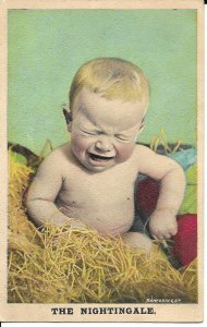 Rare Antique Postcard & Postage Stamp 1910 Baby photo Color GREAT SHAPE