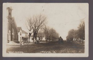 Fonda IOWA RPPC 1912 STREET SCENE nr Newell Pomeroy Rockwell City Storm Lake IA