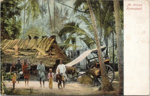 Portrait of Family in India 'An Indian Homestead' Unused Ghoni Postcard E86