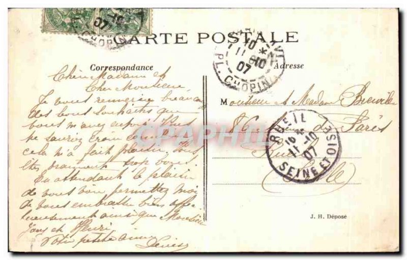 Old Postcard Paris night The grand palace illuminated