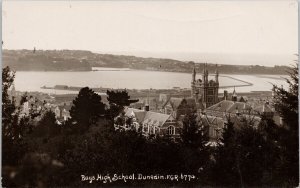 Dunedin New Zealand Boys High School NZ Frank Duncan & Co RPPC Postcard H52