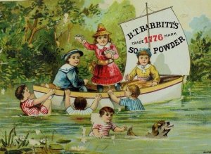 B.T Babbitt's 1776 Soap Powder Instructions Children Boat Lake Dog Swimming *I