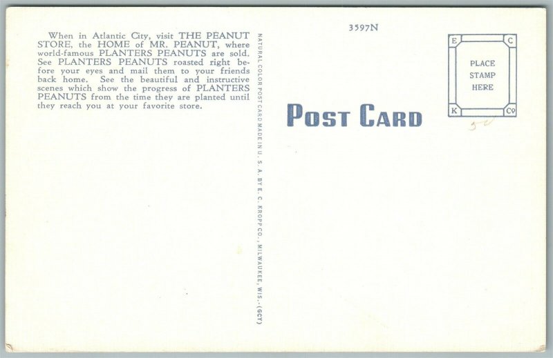 ATLANTIC CITY NJ PEANUT STORE VINTAGE POSTCARD