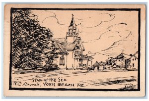 1956 Star of the Sea RC Church York Beach Maine ME Vintage Posted Postcard 