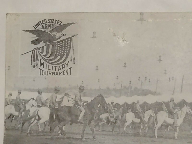 Postcard US Army Military Tournament Cavalry Exhibition C1908 St Joseph MO 1044