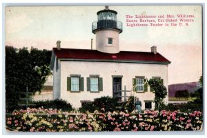 c1910 The Lighthouse and Mrs. Williams Santa Barbara California CA Postcard 