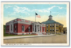 View Of Post Office And City Hall Berlin New Hampshire NH Vintage Postcard 